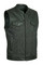 UNIK Men's Hybrid Black Cotton Denim & Cowhide Leather Club Motorcycle Vest - Wisconsin Harley-Davidson