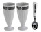 Harley-Davidson Set of Two 12 oz. Ceramic Ice Cream Cups & Spoon Set, White - Wisconsin Harley-Davidson