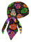 That's A Wrap Women's Biker Sugar Skulls Black/Pastel Bandana Head Wrap. HW2951 - Wisconsin Harley-Davidson
