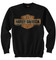 Harley-Davidson Mens Elongated Bar & Shield Crew Neck Pullover Sweatshirt, Black - Wisconsin Harley-Davidson