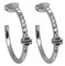 Harley-Davidson Women's Earrings, Studded Bar & Shield Hoops, Silver HDE0341 - Wisconsin Harley-Davidson