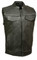 Leather King Men's Open Neck Vest With Hidden Snaps, Black SH2036 - Wisconsin Harley-Davidson