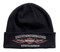 Harley-Davidson Mens Embroidered Flames Cuffed Knit Beanie Hat, Black 99433-16VM - Wisconsin Harley-Davidson