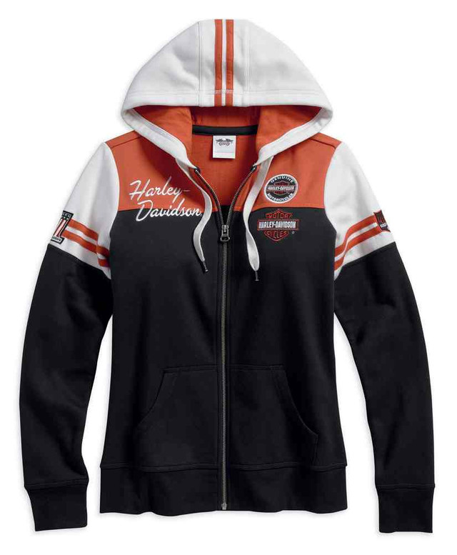 Harley Davidson® Womens Classic Colorblocked Zippered Hoodie 99125 17vw Wisconsin Harley Davidson 5253