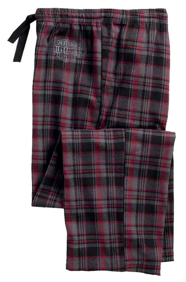 HarleyDavidson® Men's Bar & Shield Logo Plaid Lounge Pants, Black
