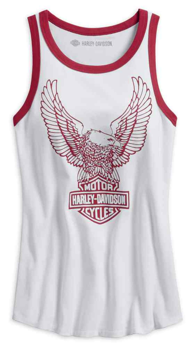 Harley-Davidson® Women's Retro Eagle Sleeveless Tank Top, White 99227 ...