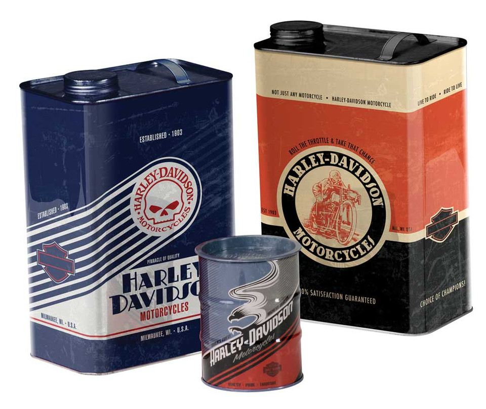 HarleyDavidson® Storage Canister Set, Garage Inspired Shapes, Set of 3