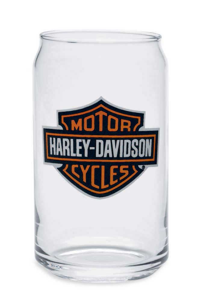 Harley-Davidson Bar & Shield Soda Can Glass 16 oz, Barware Glassware 99211-14V - Wisconsin Harley-Davidson