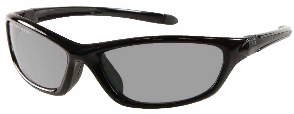Harley-Davidson Mens Kickstart Sunglasses Shiny Black Dark Grey Lens HDV008BLK-3 - Wisconsin Harley-Davidson