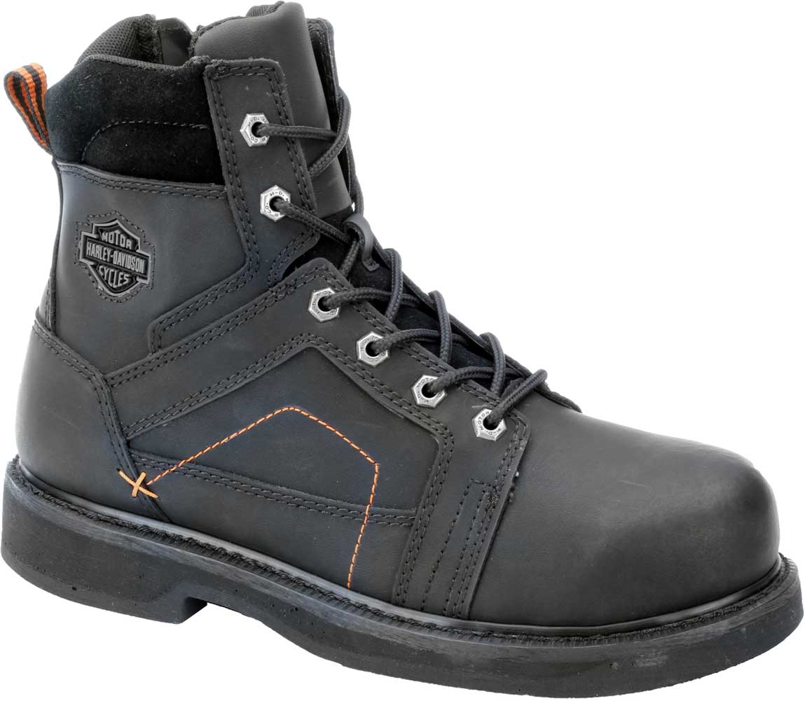 Harley-Davidson Men's Pete Steel Toe 6.0-Inch Black Boots. Inside Zip D95326 - Wisconsin Harley-Davidson