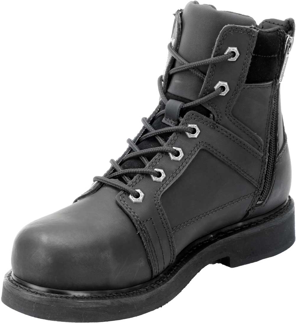 Harley-Davidson Free Shipping - Harley-Davidson Men's Pete Steel Toe 6.0-Inch Black Boots. Inside Zip D95326 - Free Shipping on many products plus Orders Over $99