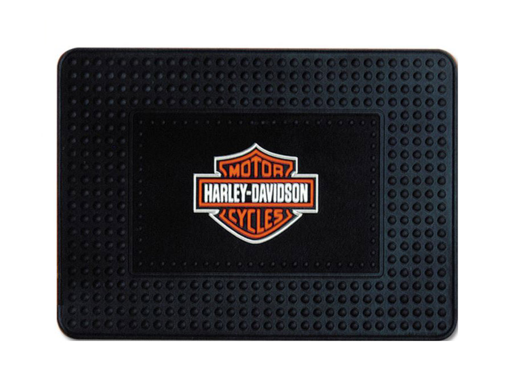 Harley-Davidson Cargo Mat, Orange Bar & Shield Floor Mat, Black 1090 - Wisconsin Harley-Davidson