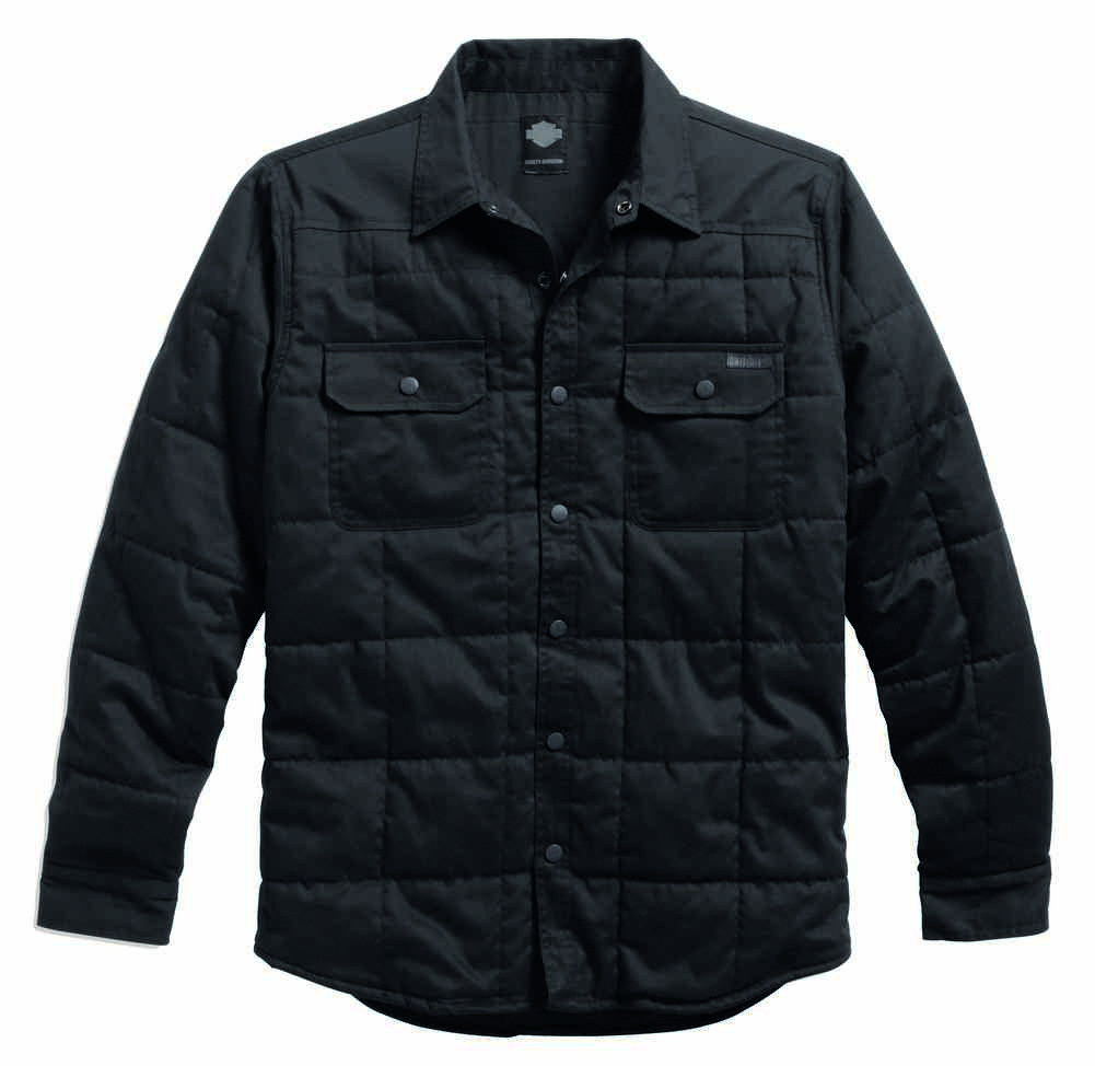 Harley Davidson Men S Quilted Shirt Jacket Coat Cotton Twill