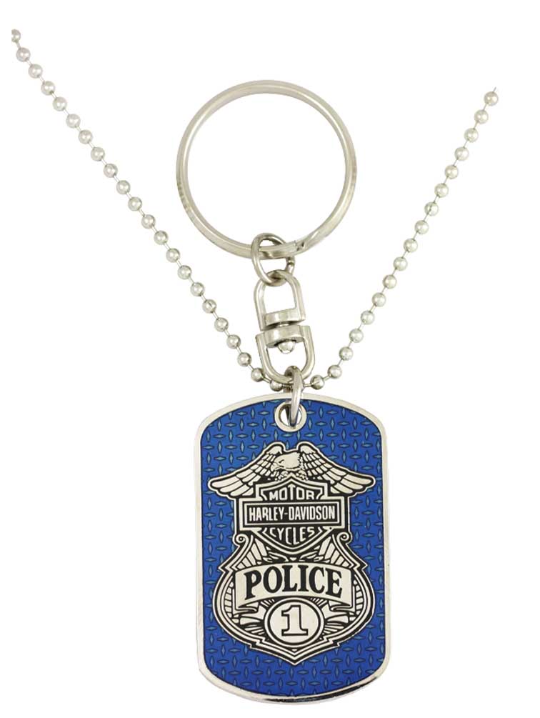 Harley-Davidson Dog Tag, Police Trans Bar & Shield Chain/Key Chain 8002831 - Wisconsin Harley-Davidson
