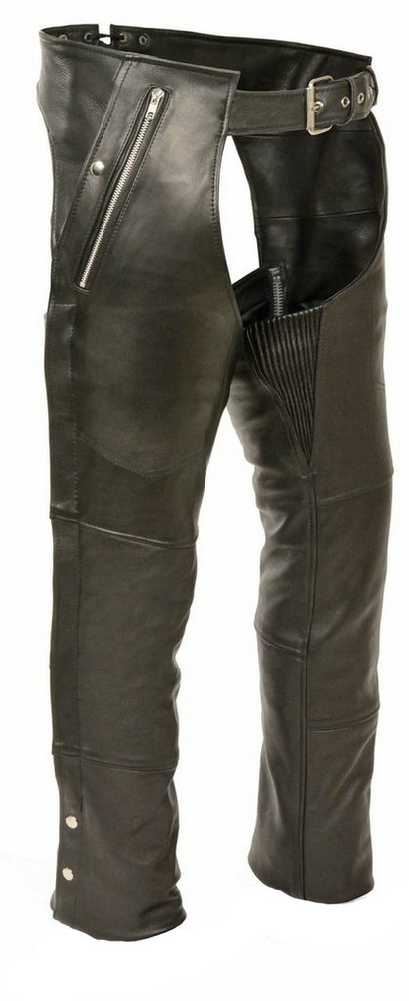 Milwaukee Leather 4 Pocket Chaps, Thigh Stretch, Removable Thermal Liner ML1191 - Wisconsin Harley-Davidson
