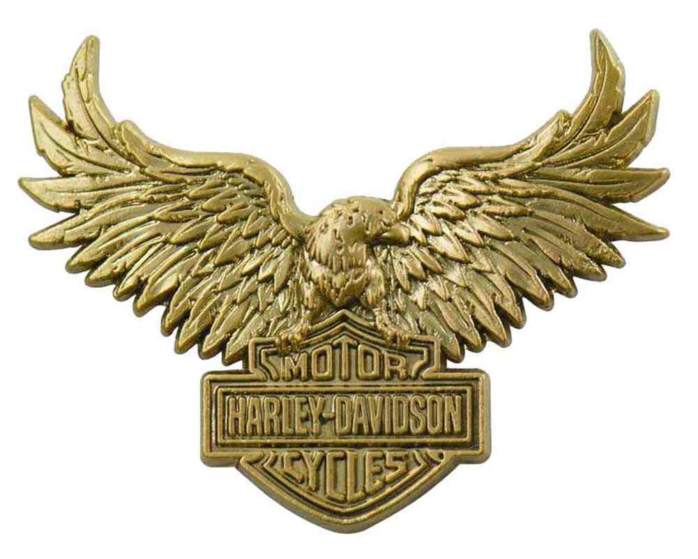 Harley-Davidson Eagle Bar & Shield Logo Pin, Gold Finish, 1.25 x 1.25 in 96621 - Wisconsin Harley-Davidson