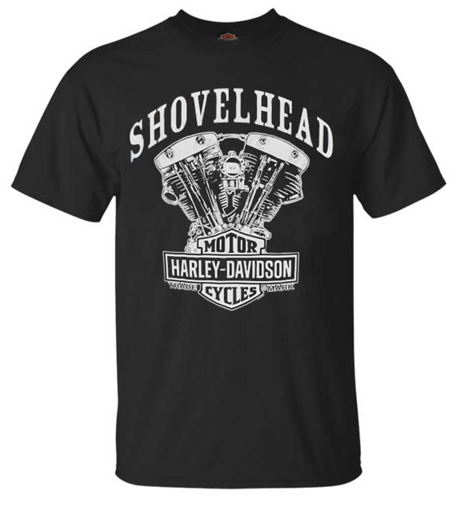 Harley-Davidson Men's T-Shirt, Shovelhead Engine Short Sleeve, Black 30294026 - Wisconsin Harley-Davidson