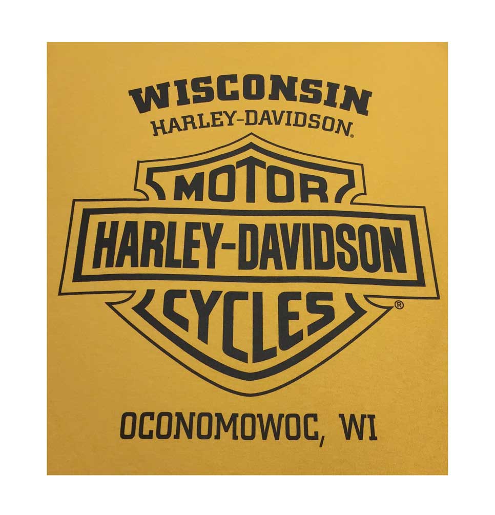 Harley-Davidson Free Shipping - Harley-Davidson Men's T-Shirt, Red Bar & Shield Short Sleeve, Mustard Yellow Tee - Free Shipping on many products plus Orders Over $99