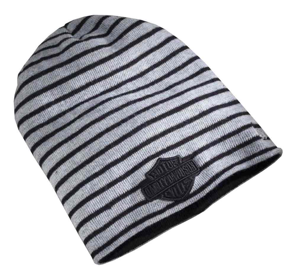 Harley-Davidson Free Shipping - Harley-Davidson Men's Striped Reversible Cuff Knit Beanie Hat, Gray 97650-16VM - Free Shipping on many products plus Orders Over $99