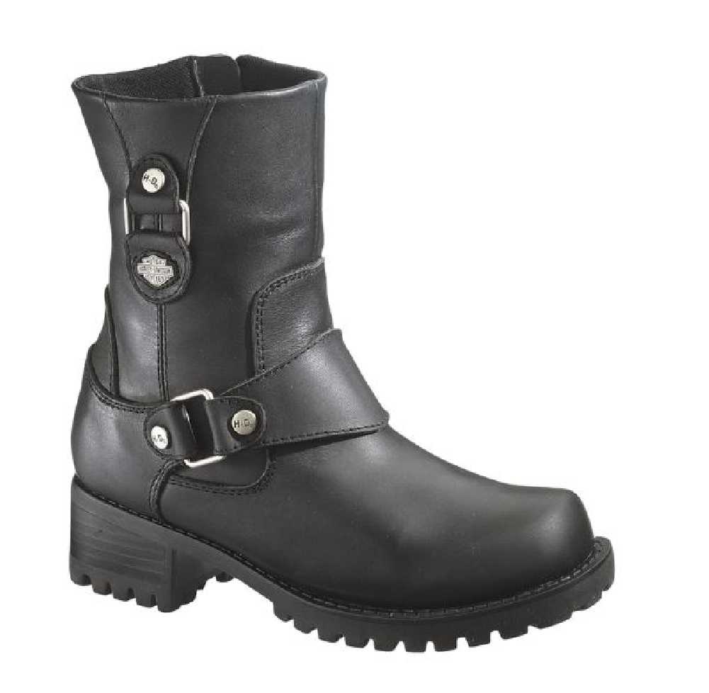 Harley-Davidson Women's Alivia Black Leather 7-Inch Motorcycle Boots D84269 - Wisconsin Harley-Davidson