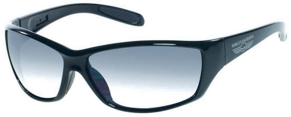 Harley-Davidson Men's Shiny Black w/ Skull & Grey Lens Sunglasses HDS619BLK-3 - Wisconsin Harley-Davidson