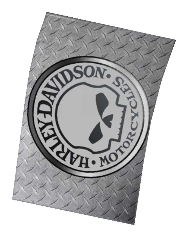 Harley-Davidson Willie G. Skull Logo Chrome Estate Flag Silver HD-EST-1488 - Wisconsin Harley-Davidson