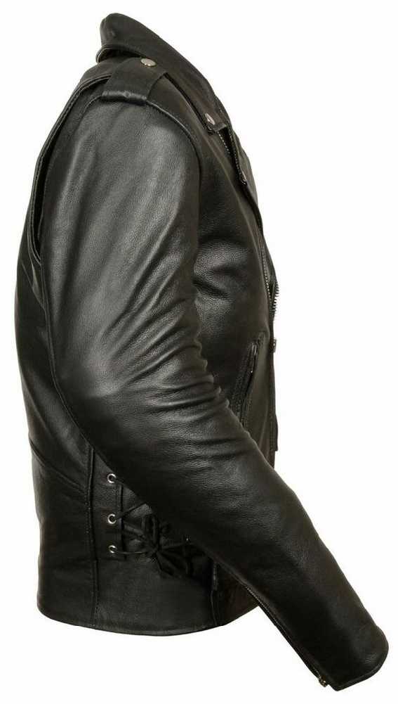 Leather King Men's Classic Side Lace Police Style Motorcycle