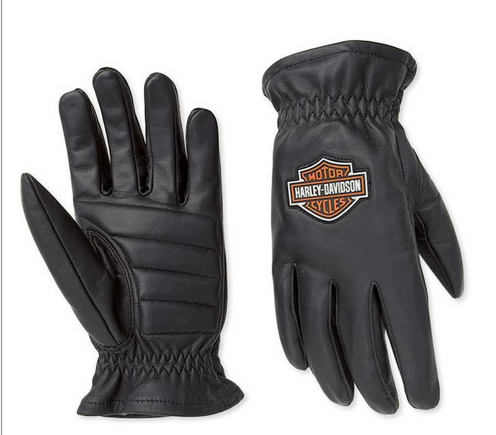 Harley-Davidson Men's Bar & Shield Stock Full-Finger Leather Gloves 98201-07VM - Wisconsin Harley-Davidson