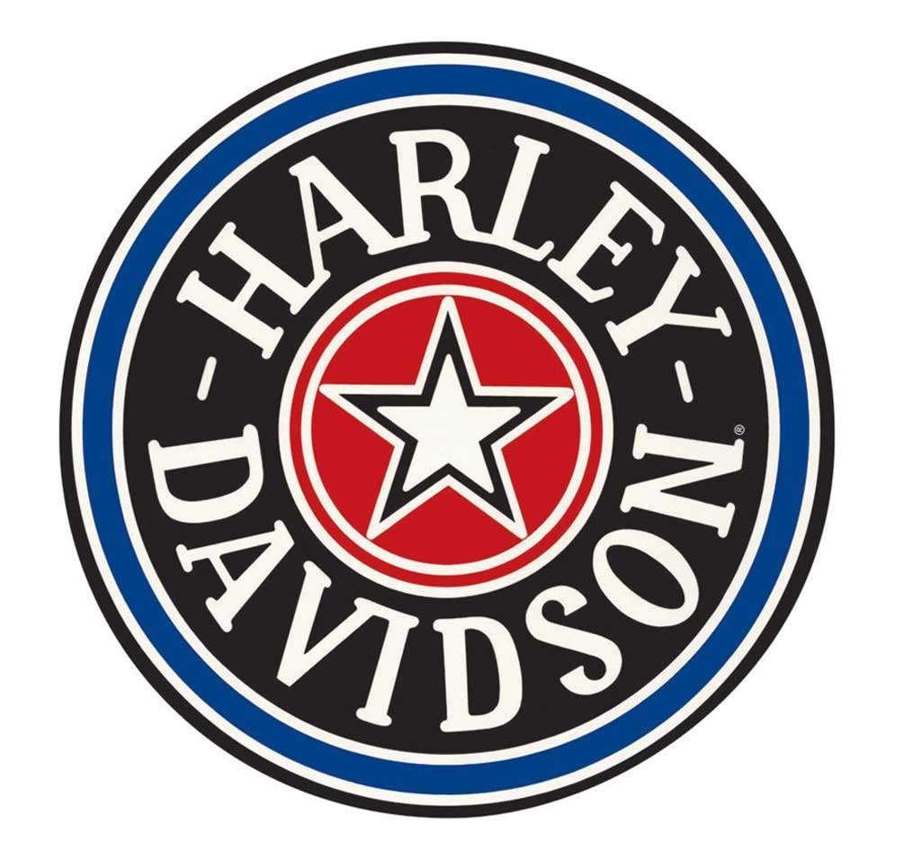 Harley-Davidson Fat Boy Gas Cap Round Tin Sign 14 Inch Blue & Black 2010641 - Wisconsin Harley-Davidson