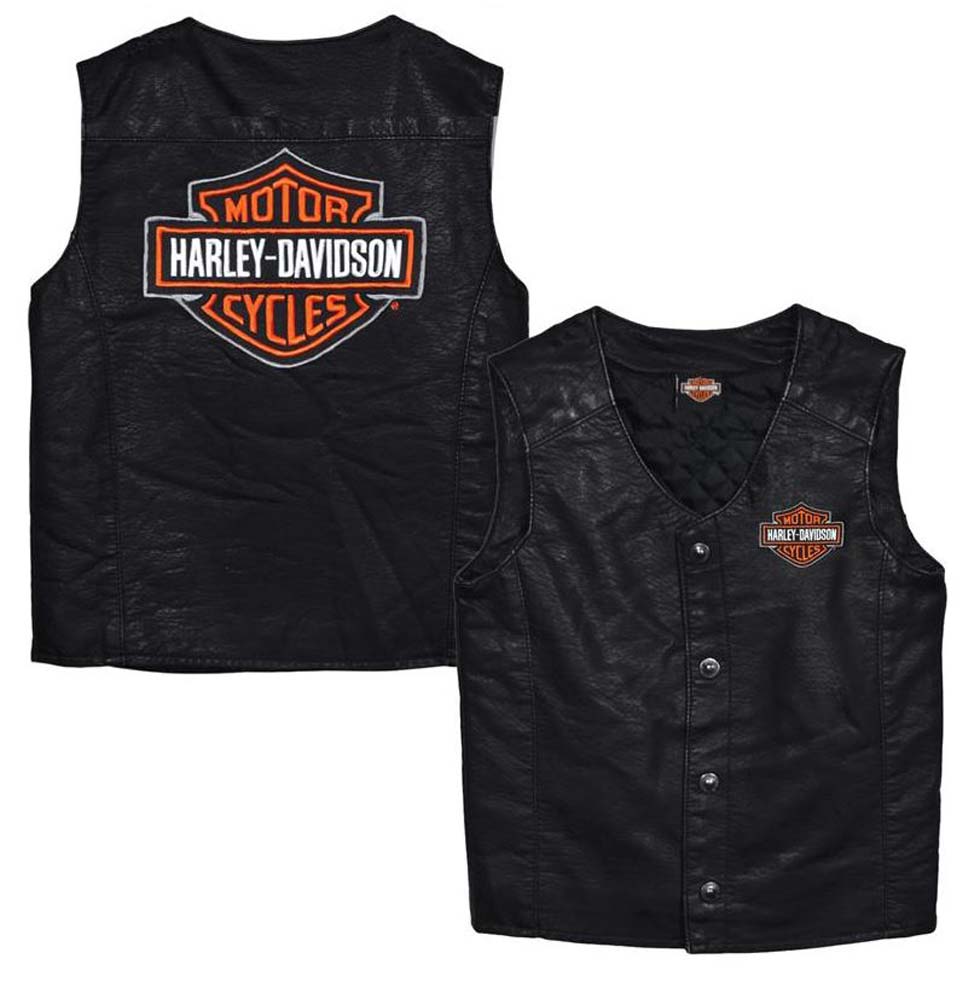Harley-Davidson® Little Boys' Bar & Shield PU Pleather Biker Vest