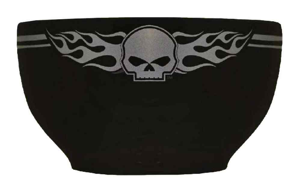 Harley-Davidson Flaming Willie G Skull Logo Ceramic Bowl, Black HD-HD-905 - Wisconsin Harley-Davidson