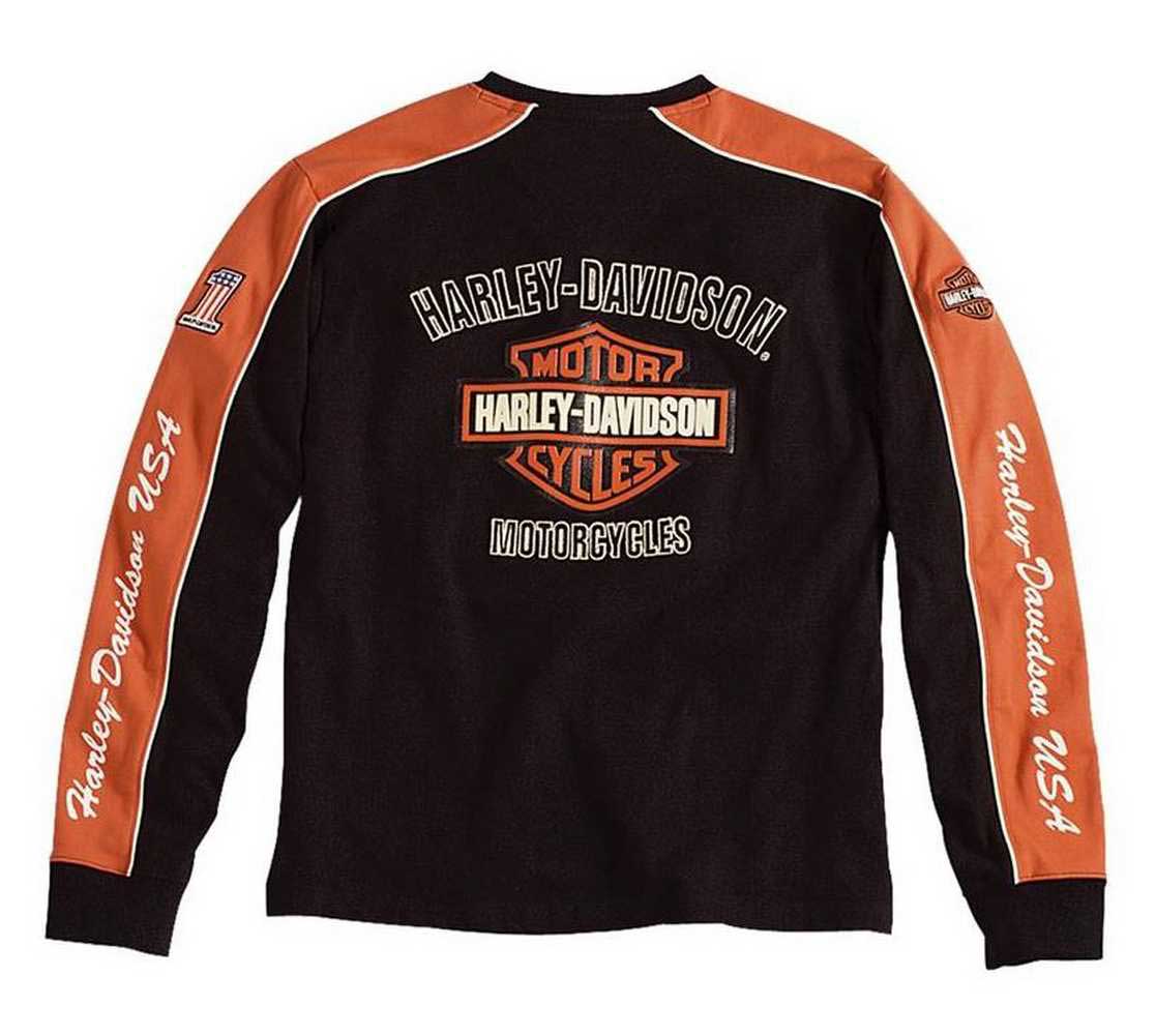 Harley-Davidson Free Shipping - Harley-Davidson Men's Prestige Long Sleeve Sweater Black & Orange 98477-06VM - Free Shipping on many products plus Orders Over $99