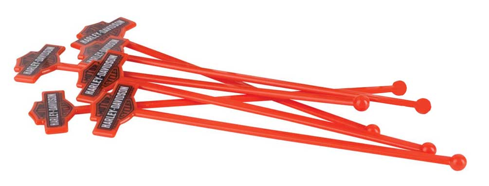 Harley-Davidson Nostalgic Bar & Shield Stir Sticks, Set of 25, Orange HDL-18541 - Wisconsin Harley-Davidson