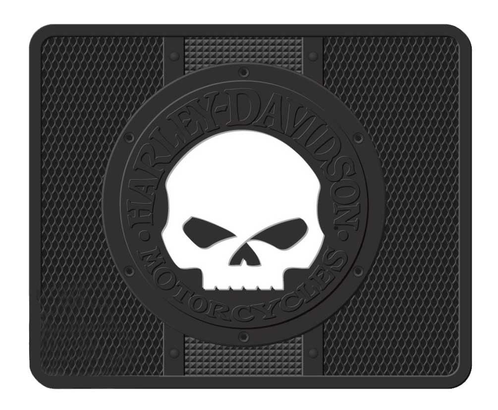 Harley-Davidson Utility Mat, Willie G Skull Single Floor Mat, Black 1152 - Wisconsin Harley-Davidson