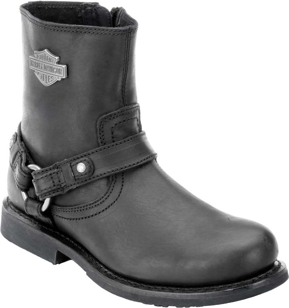 Harley-Davidson Scout Black 7-Inch Leather Boots, Side Entry Inside Zip. D95262 - Wisconsin Harley-Davidson