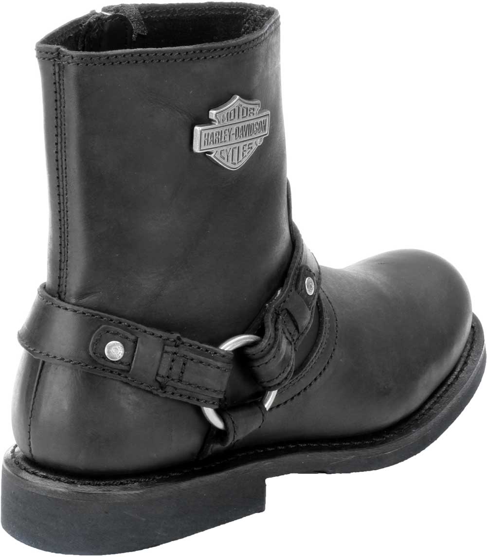 Harley-Davidson® Scout Black 7-Inch Leather Boots, Side Entry Inside Zip.  D95262