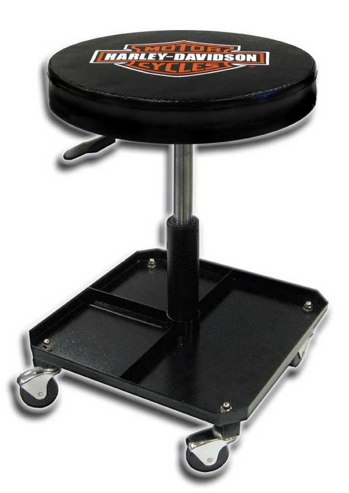 Harley-Davidson Bar & Shield Shop Stool Swivel & Adjusted Seat Height P4766 - Wisconsin Harley-Davidson
