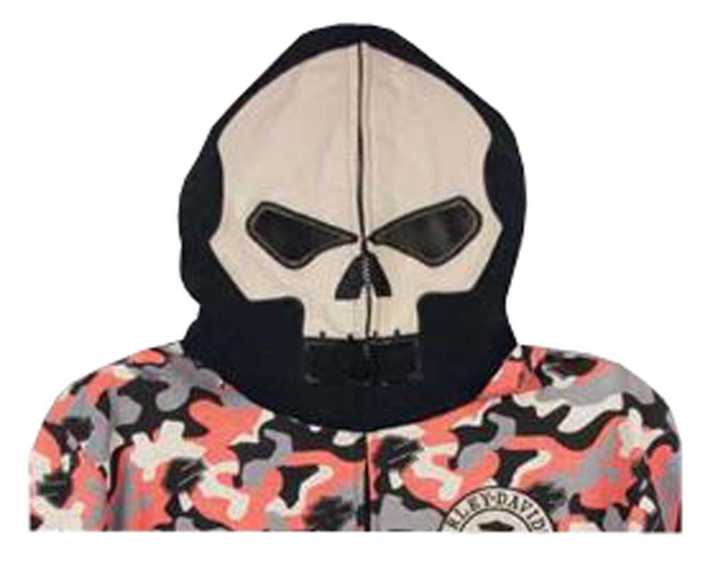 Harley-Davidson Big Boys' Skull Face Mask, Allover Print Zip Hoodie, 6591682 - No Hassle Returns at Wisconsin Harley