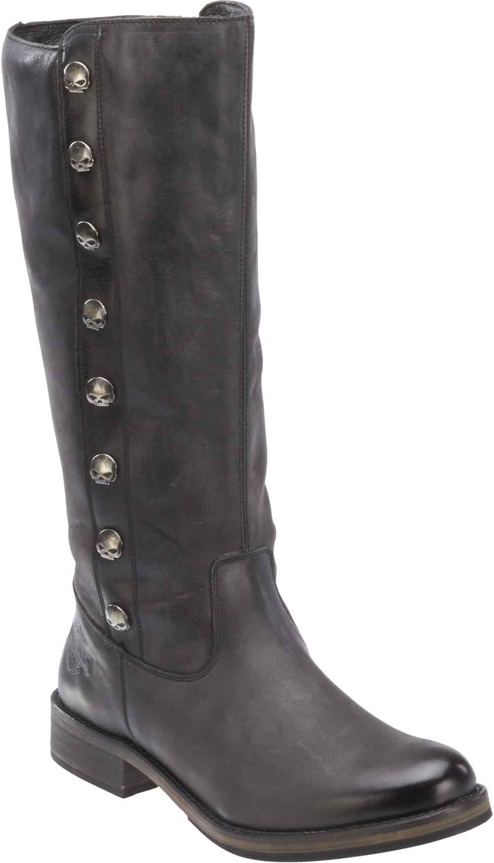 Harley-Davidson Women's Capstan Black Leather Motorcycle Boots. D83606 - Wisconsin Harley-Davidson
