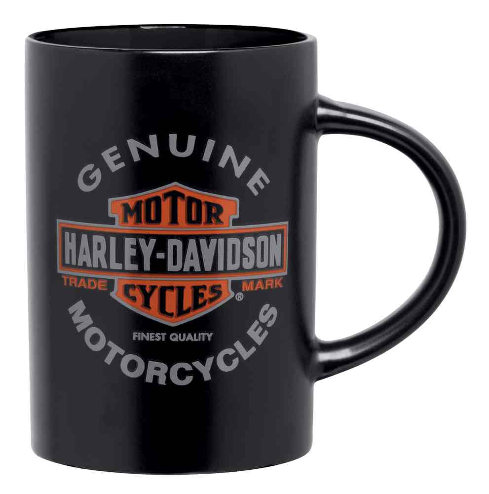 Harley-Davidson Genuine Motorcycles Logo Ceramic Mug, Black 14 oz. 99206-16V - Wisconsin Harley-Davidson