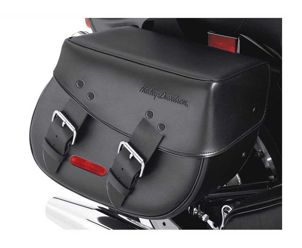 Harley-Davidson Synthetic Leather Saddlebags Black Softail Models 91537-00C - Wisconsin Harley-Davidson