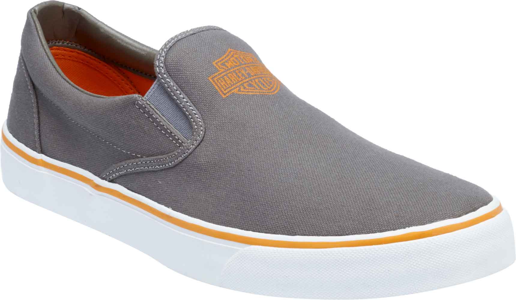 Harley-Davidson Men's Marchmont Canvas Slip-On Sneakers D93321 (Grey, 7) - Wisconsin Harley-Davidson