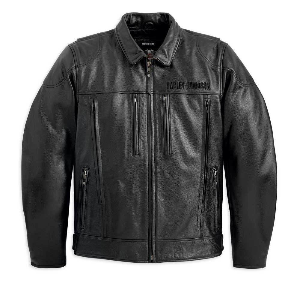 Harley-Davidson Men's Stone Leather Jacket Black 98037-12VM - Wisconsin Harley-Davidson