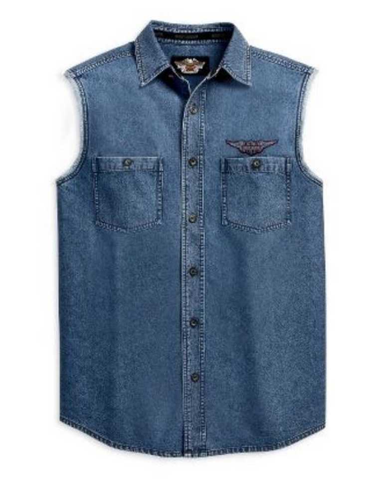 sleeveless denim shirt mens