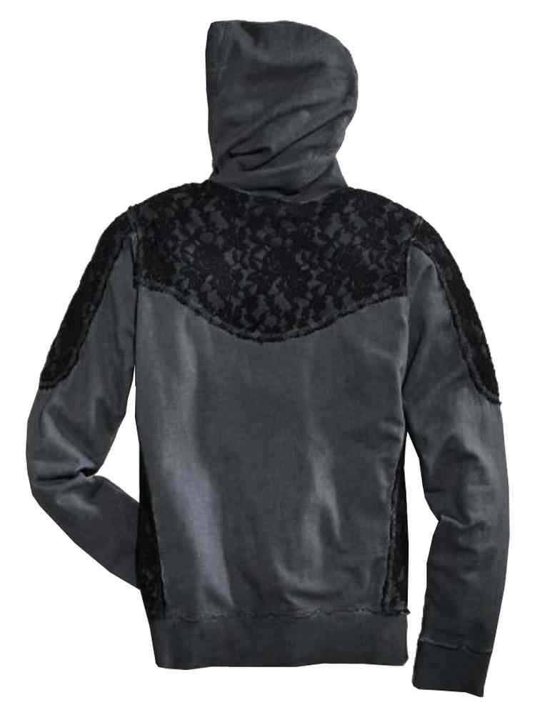 Harley-Davidson Free Shipping - Harley-Davidson Women's Lace Accents Zippered Hooded Sweatshirt, Gray 96091-16VW - Free Shipping on many products plus Orders Over $99