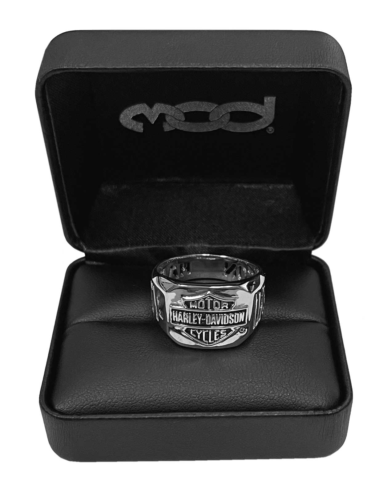 Harley-Davidson Men's H-D Cut Out Bar & Shield Emblem Ring, Silver HDR0327 - No Hassle Returns at Wisconsin Harley