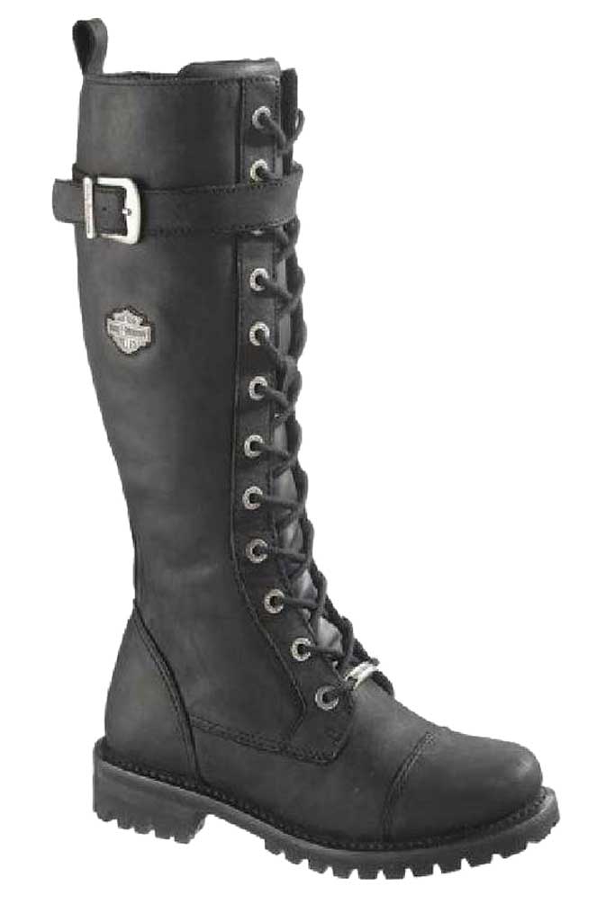 Harley-Davidson Women's Savannah Black Leather 14-Inch Motorcycle Boots D81489 - Wisconsin Harley-Davidson