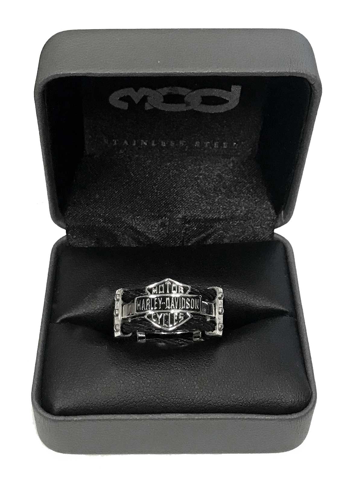 Harley-Davidson® Men's Ring, Bar & Shield Logo Double Steel Cable