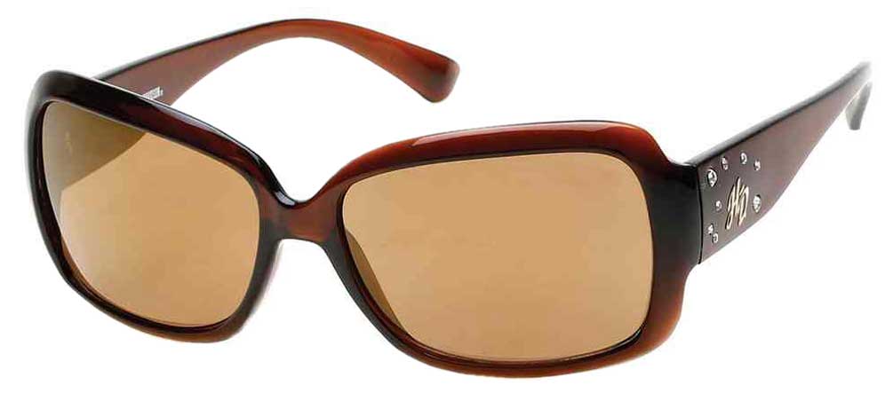 Harley-Davidson Women's Crystal HD Sunglasses, Brown Frames & Brown Mirror Lens - Wisconsin Harley-Davidson