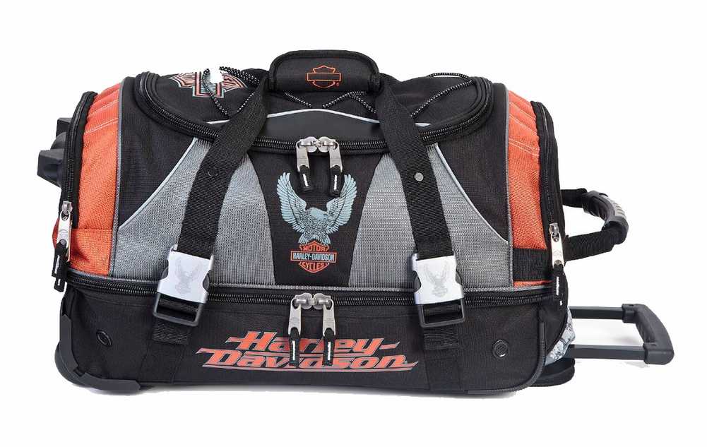 Harley-Davidson Free Shipping - Harley-Davidson 21 inch Carry-On Duffel, Lightweight Wheeled Bag 99622-RUST/BLK - Free Shipping on many products plus Orders Over $99